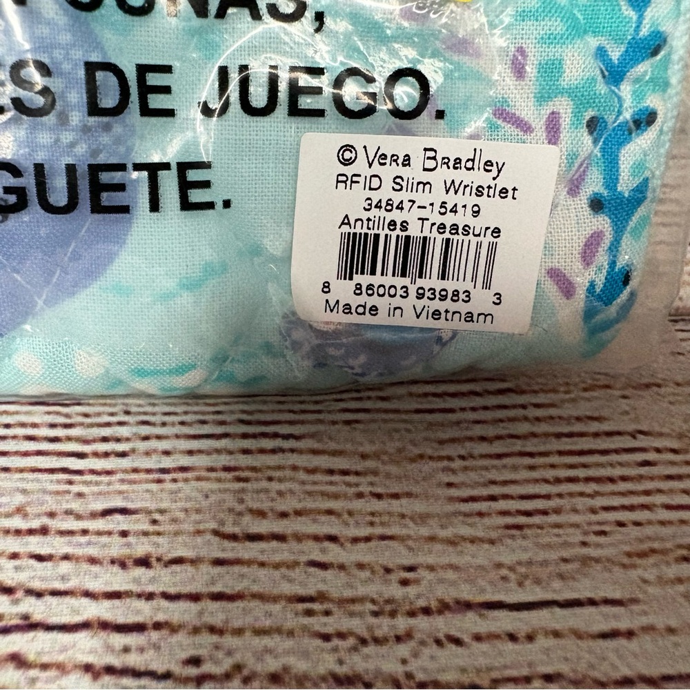 NWT Vera Bradley RFID Slim Wristlet Antilles Treasure NEW Zip Pouch Coin Purse - Picture 5 of 8